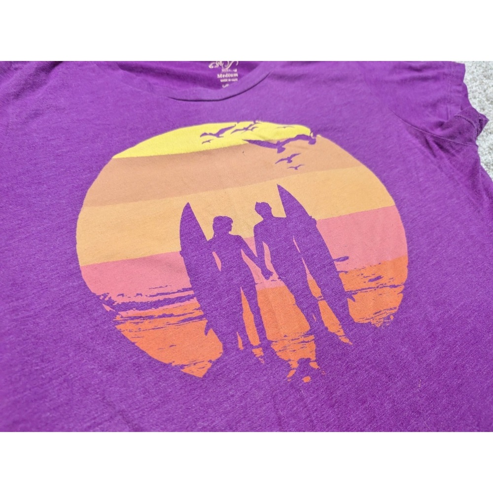 Pink Old Navy Sun & Surf Tee Shirt Size Medium Sunset Casual Wear - Picture 4 of 5